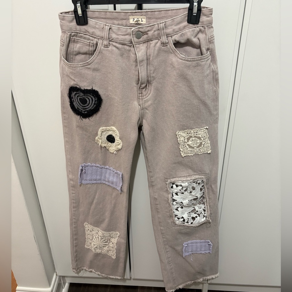 Women's Patchwork Jeans - light purple
